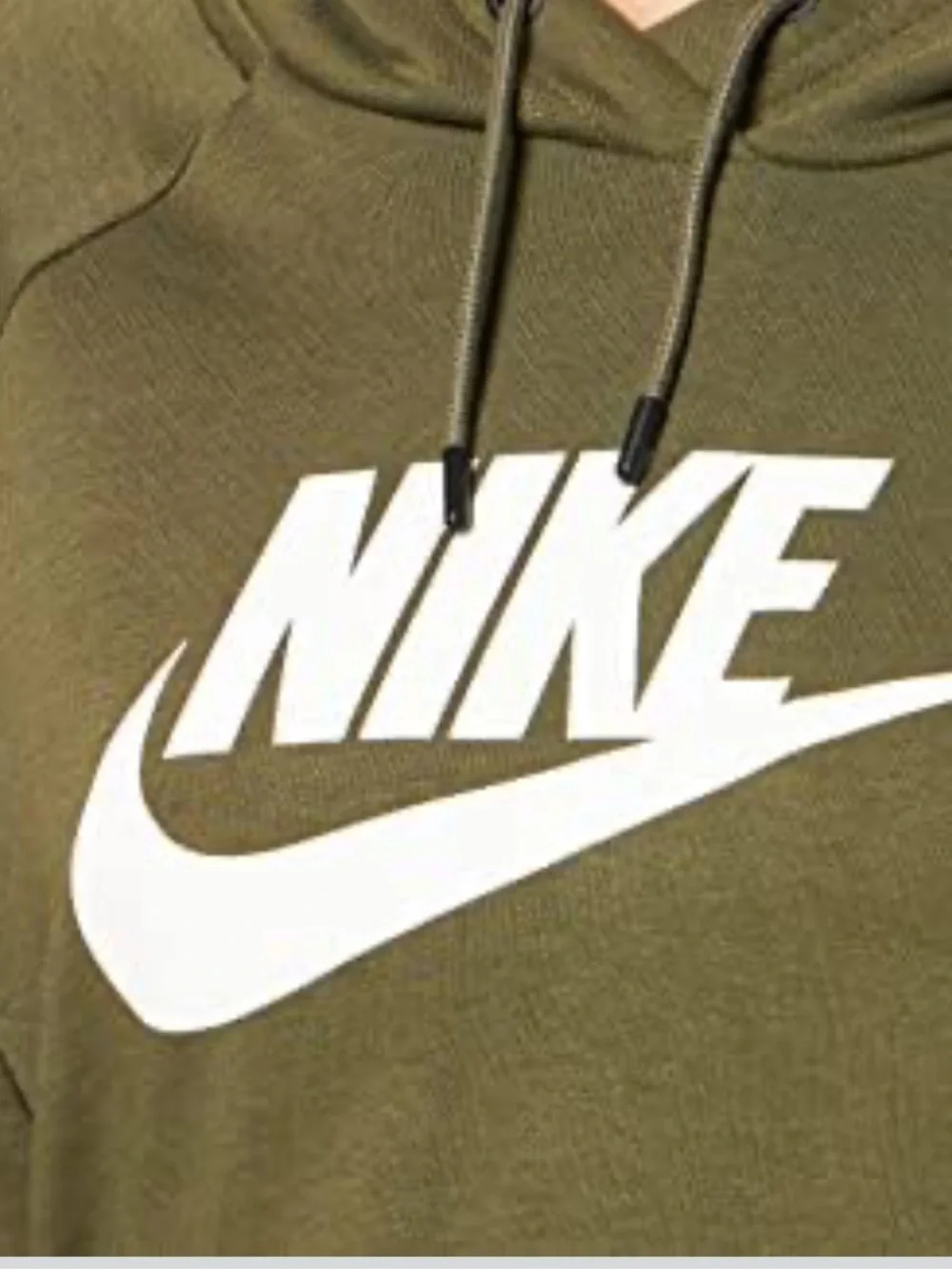 Nike Olive Green Cropped Pullover Hoodie